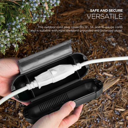 UltraPro Outdoor Cord Plug Cover, 2 Pack, Black