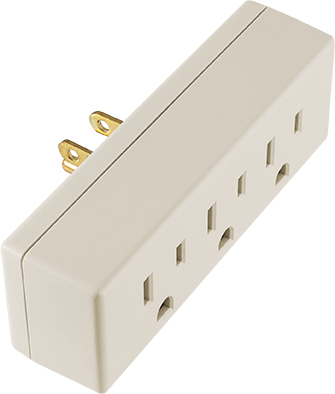 GE 3-Outlet Wall Tap, Light Almond