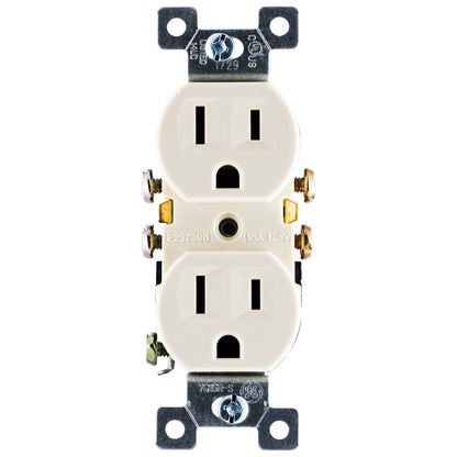 GE Grounding Duplex Receptacle, Light Almond