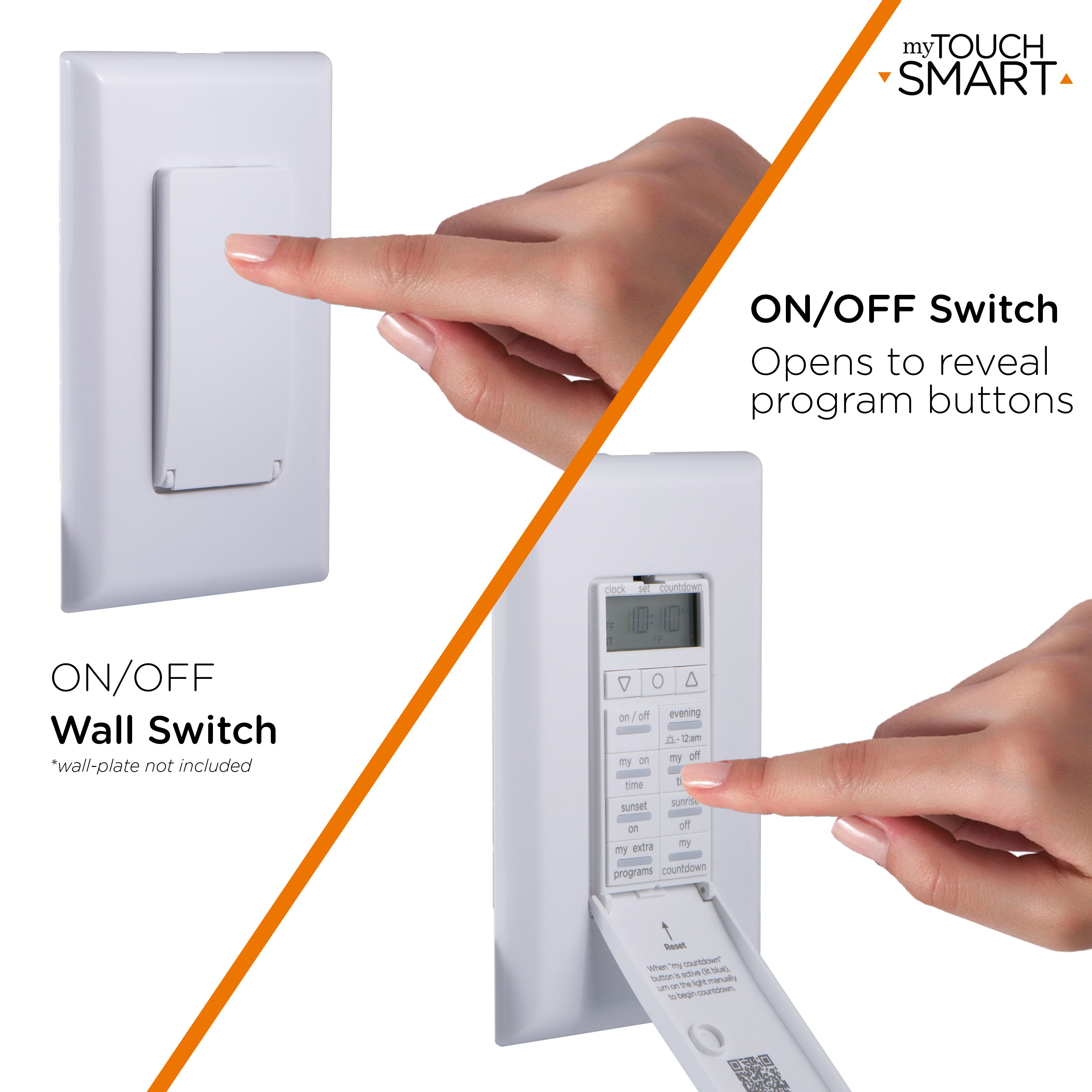 myTouchSmart SunSmart Indoor In-Wall All-in-One Digital Timer, White
