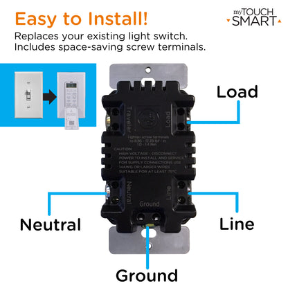 myTouchSmart SunSmart Indoor In-Wall All-in-One Digital Timer, White