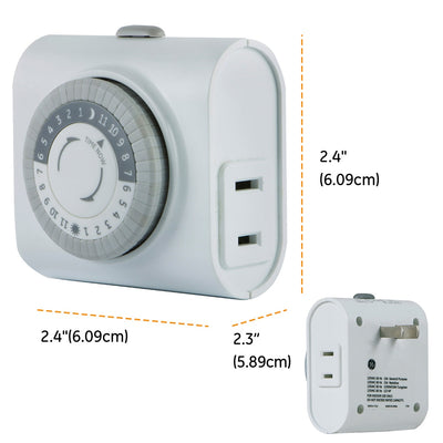 GE Indoor Plug-In 24-Hour Mechanical Timer, White, 3 Pack
