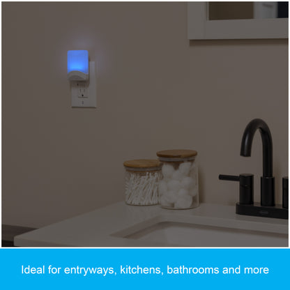 GE Color-Changing LED Night Light, Light Sensing, White, 4 Pack