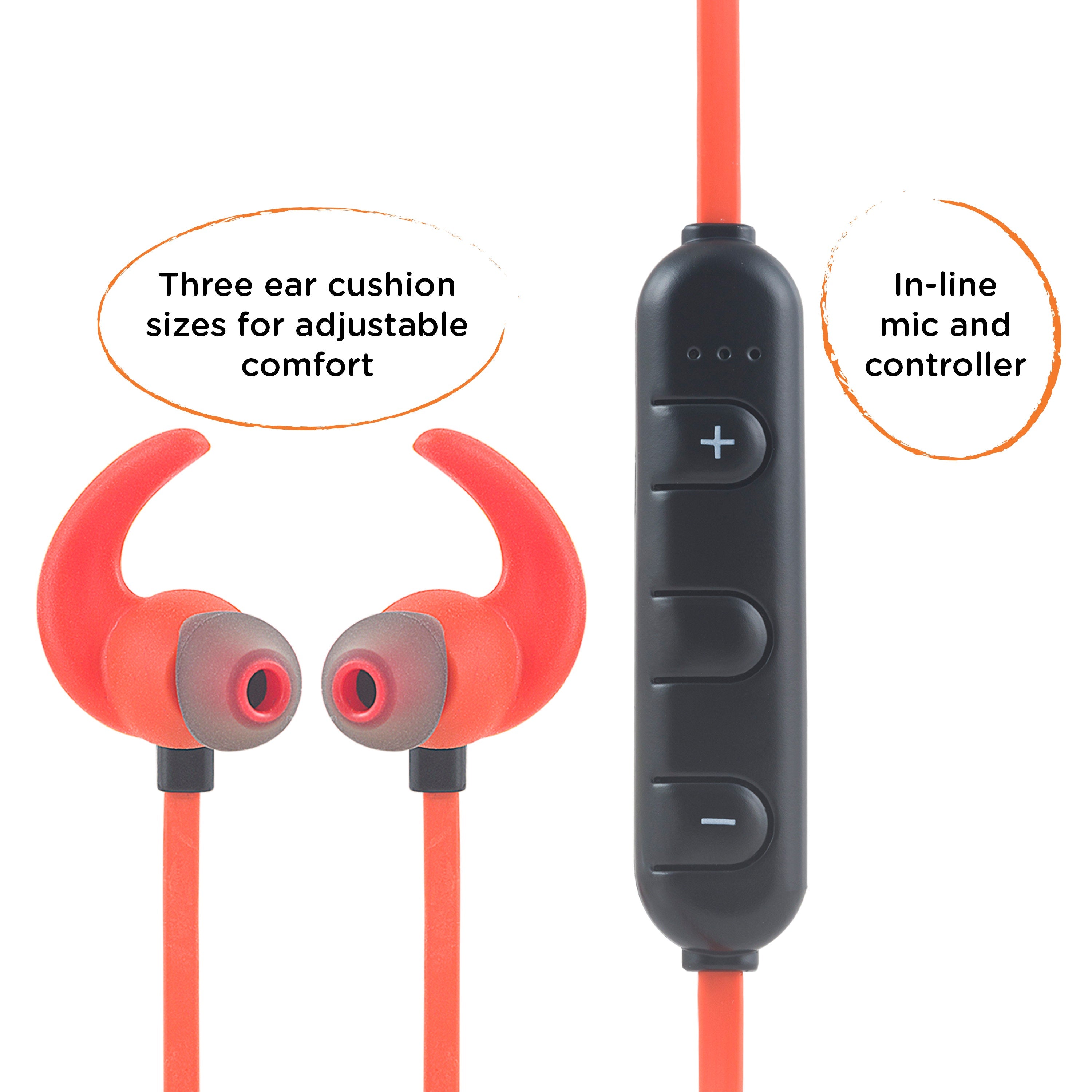 EcoSurvivor IPX4 Bluetooth Earbuds, Orange