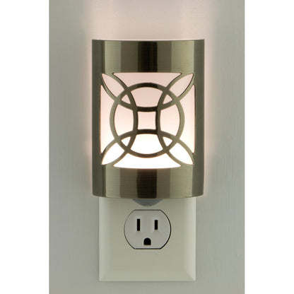GE CoverLite Celtic Design Light Sensing LED Night Light, Brushed Nickel