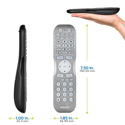 Philips 8-Device Backlit Universal Remote, Brushed Graphite