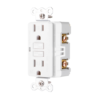 GE GFCI Tamper and Weather Resistant Receptacle , White