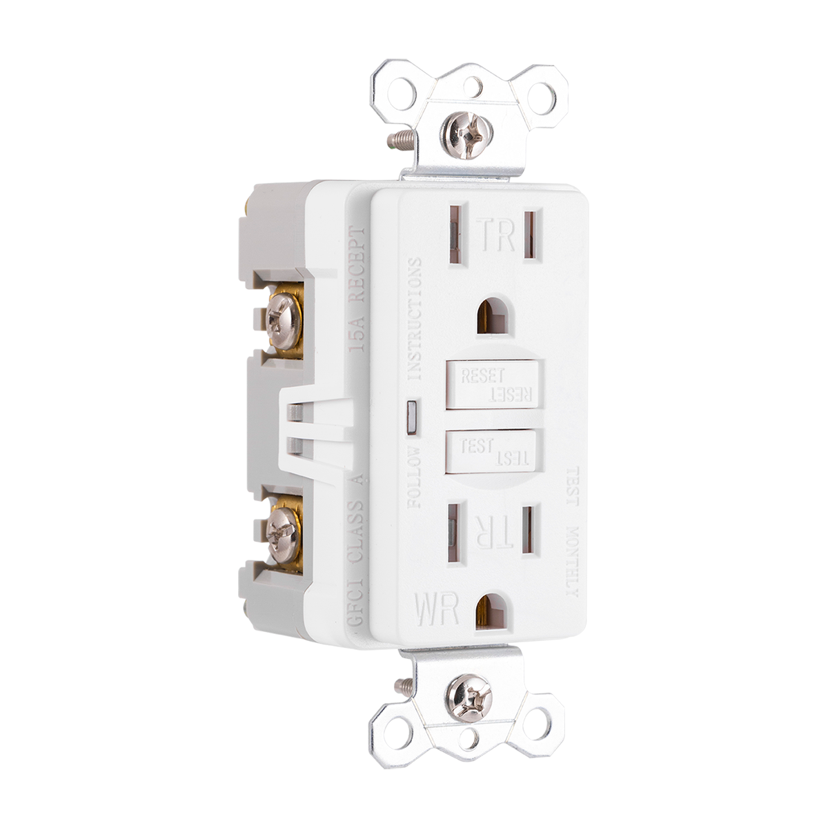 GE GFCI Tamper and Weather Resistant Receptacle , White