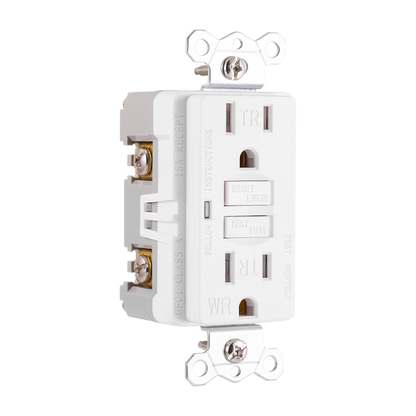 GE GFCI Tamper and Weather Resistant Receptacle , White