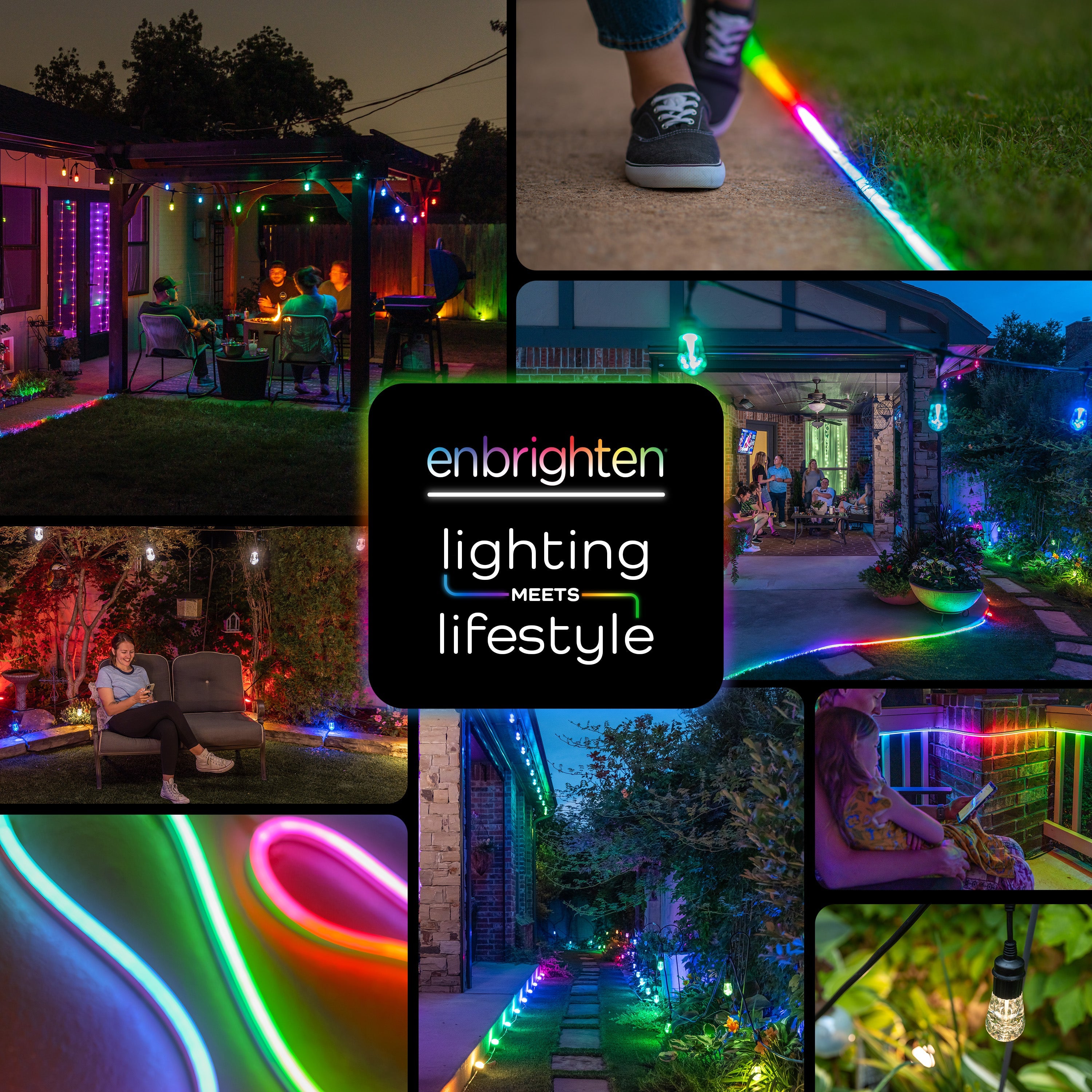 Enbrighten WiFi VIBE Indoor/Outdoor Color-Changing LED Flex Light, 8ft.