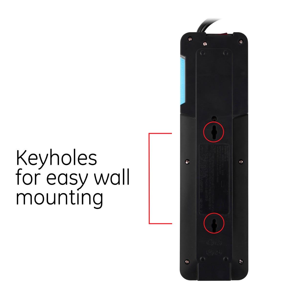 GE 8-Outlet 8ft. Surge Protector, Black