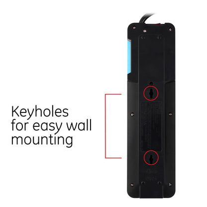 GE 8-Outlet 8ft. Surge Protector, Black