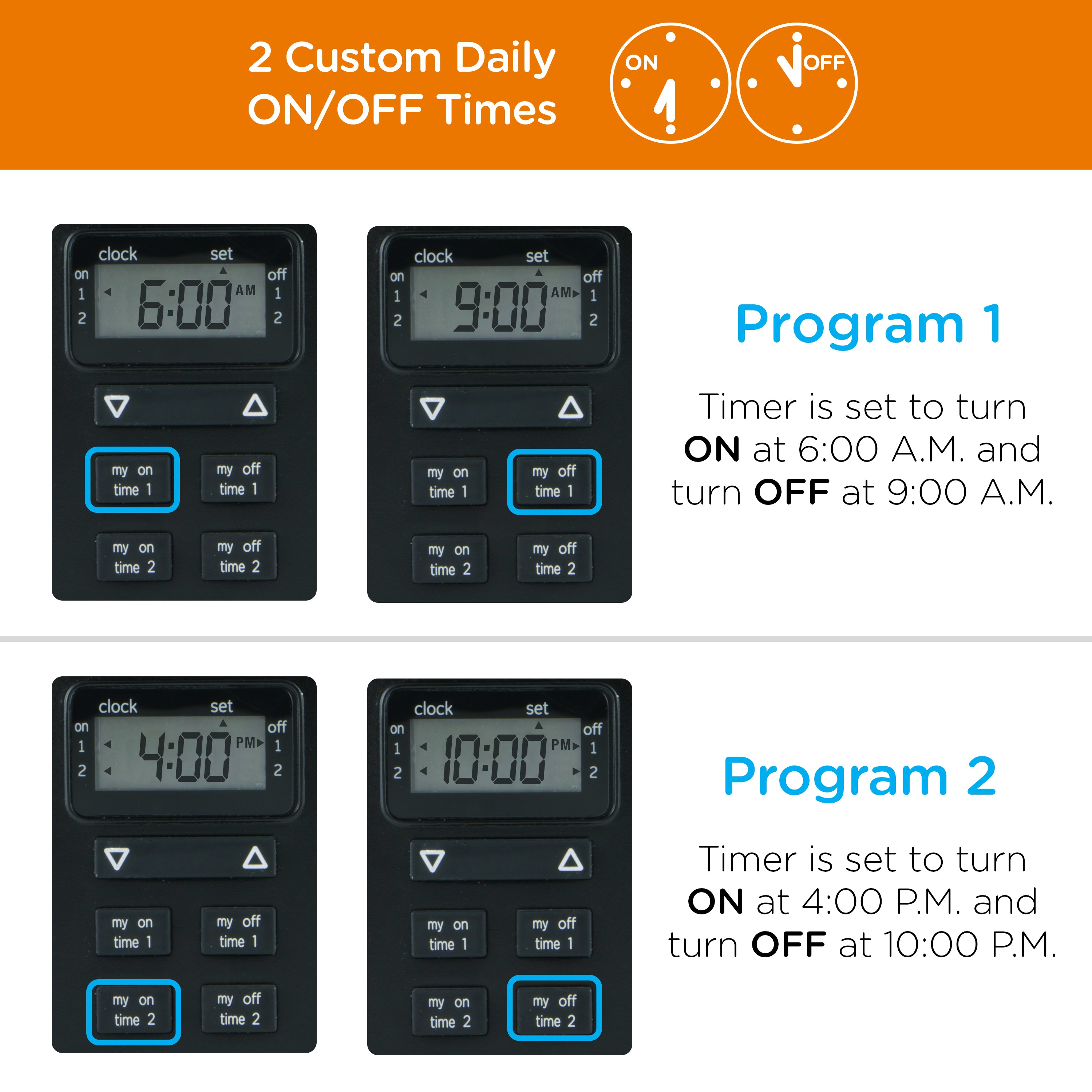 myTouchSmart Simple Set Digital Timer, Outdoor, 1 Grounded Outlet, Black