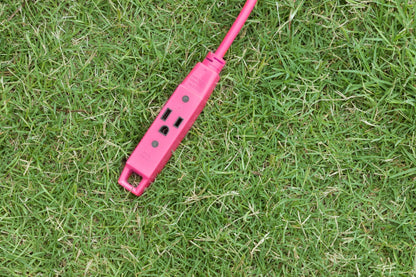 UltraPro 3-Outlet 50ft. Heavy Duty Indoor/Outdoor Extension Cord, Pink