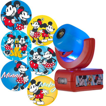 Projectables Disney Mickey & Minnie Light Sensing 6-Image LED Night Light, Blue/Red