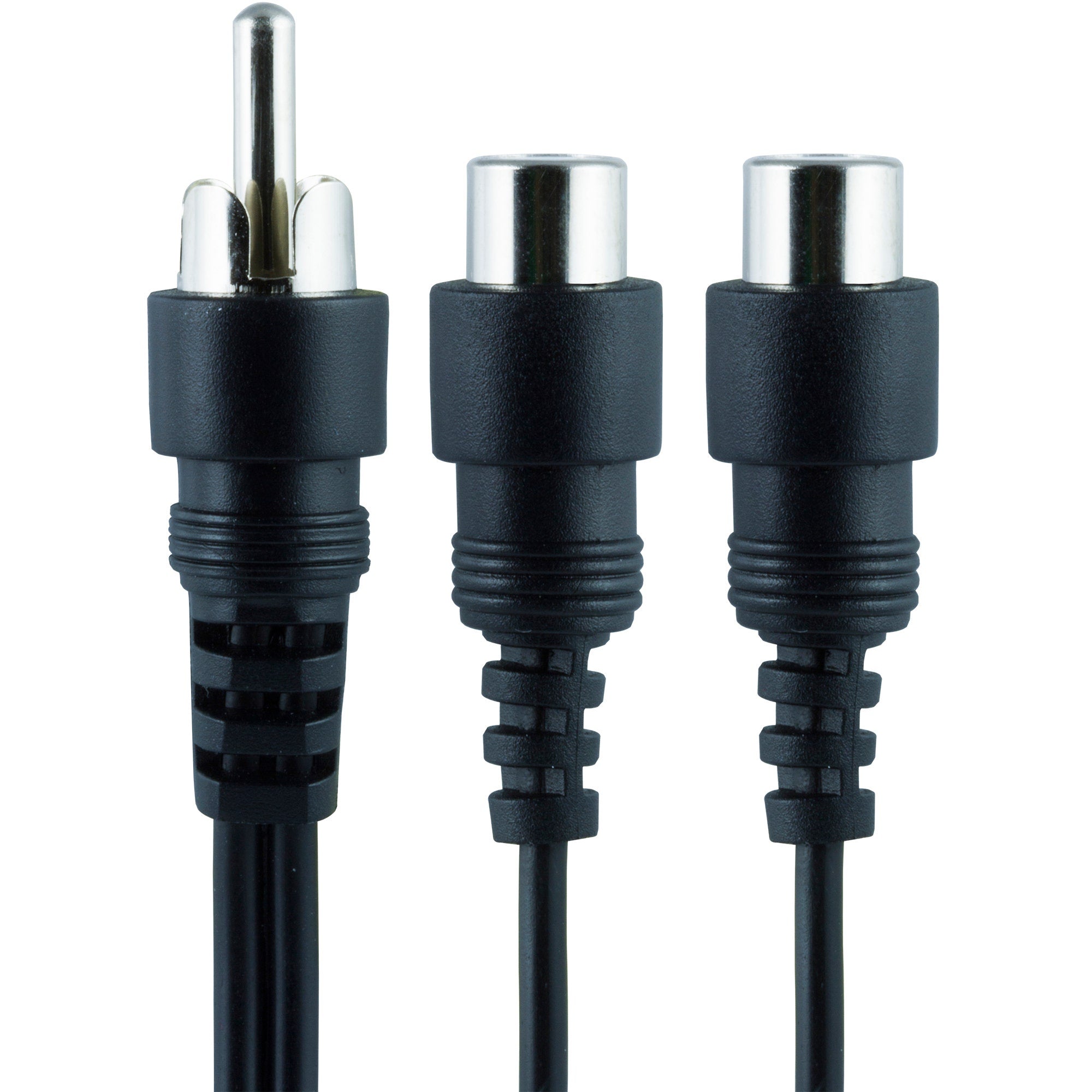 GE 2-Way RCA Audio Adapter, 6in, Black