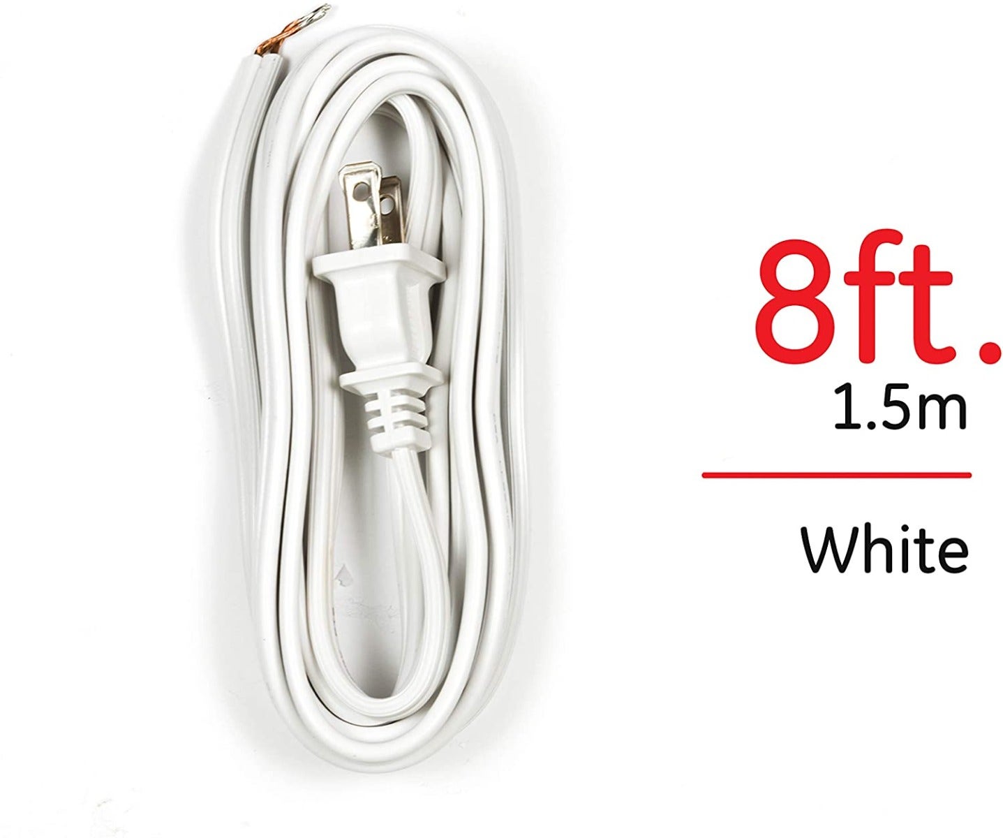Power Gear 8ft. Polarized Replacement Lamp Cord, White