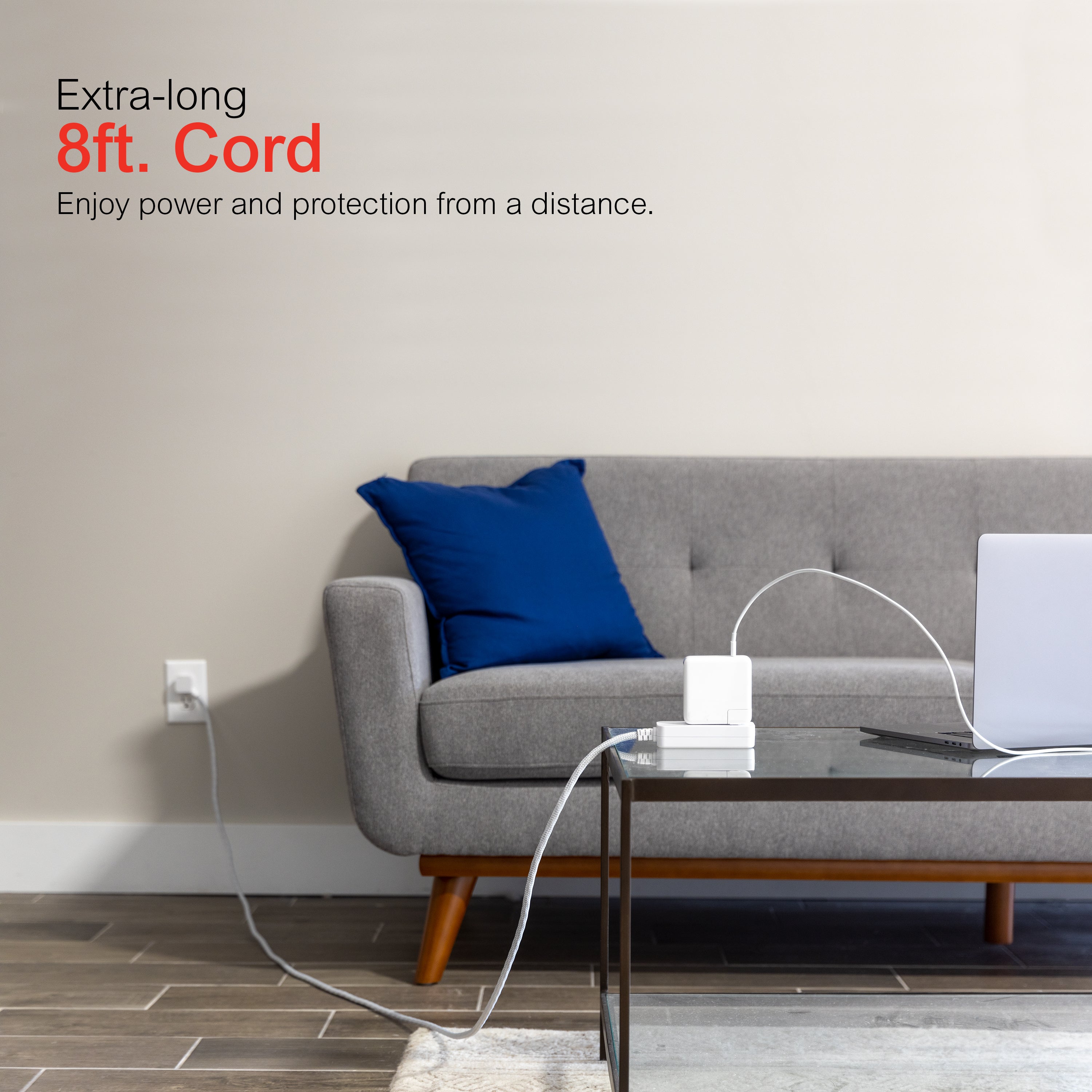 GE Surge Protector, 245J, Gray/White, 8ft.