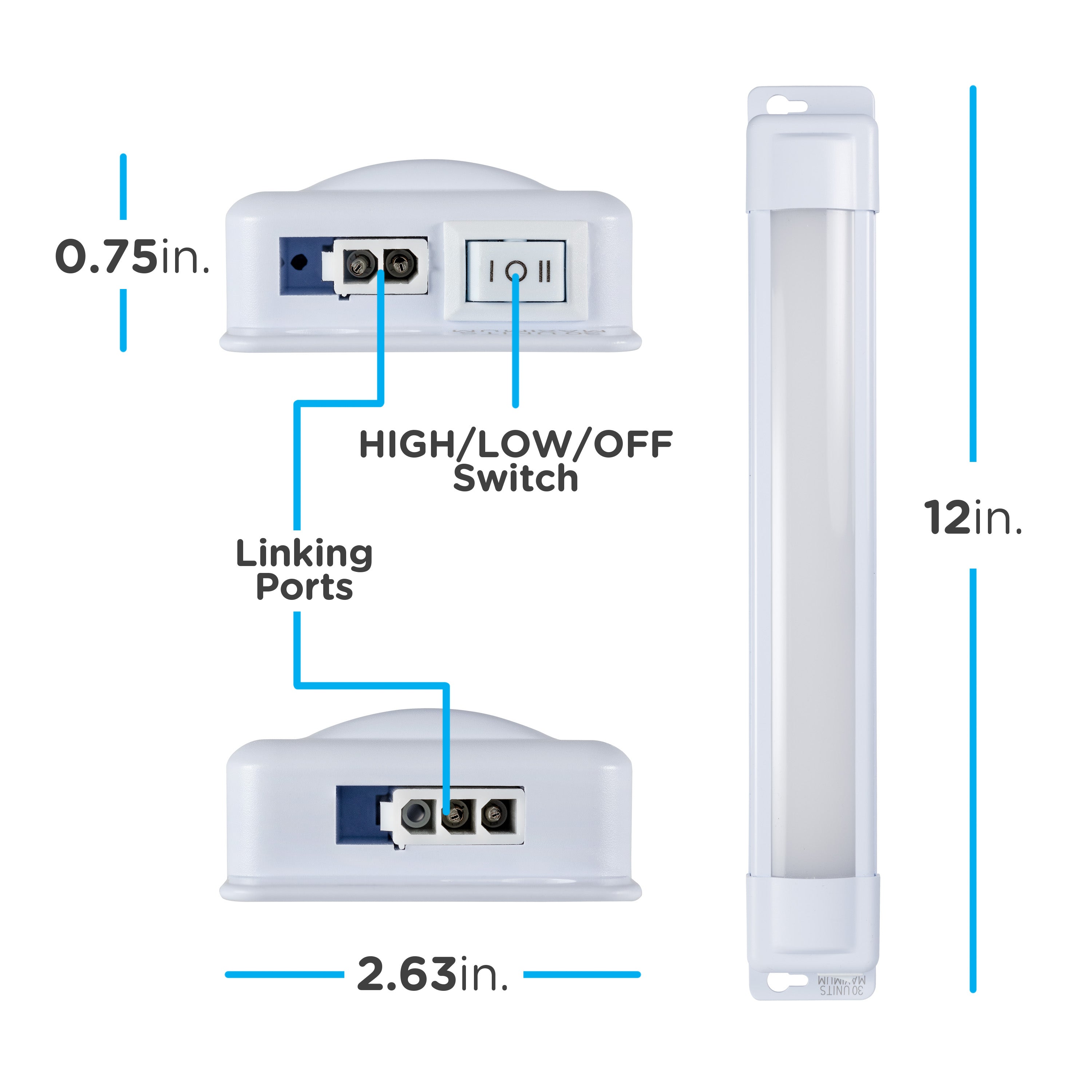 Enbrighten 12in. Plug-In LED Under Cabinet Light Fixture, White