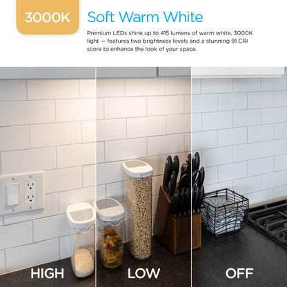 Enbrighten 12in. Plug-In LED Under Cabinet Light Fixture, White