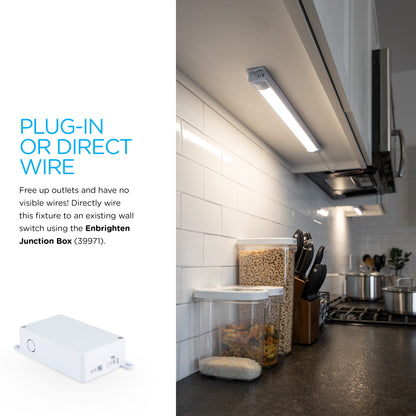 Enbrighten 18in. Plug-In LED Under Cabinet Light Fixture, White