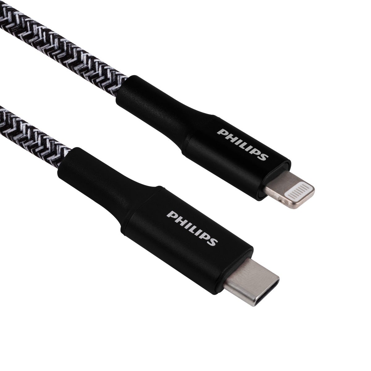 Philips 6ft. USB-C to Lightning Charging Cable with Braided Cord, 2 Pack, Black