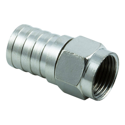 GE RG6 Crimp-On F-Type Connectors, Silver, 2 Pack