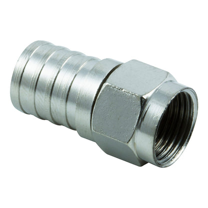 GE RG6 Crimp-On F-Type Connectors, Silver, 2 Pack