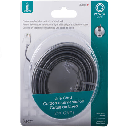 Power Gear 25ft. Phone Line Cord, Gray