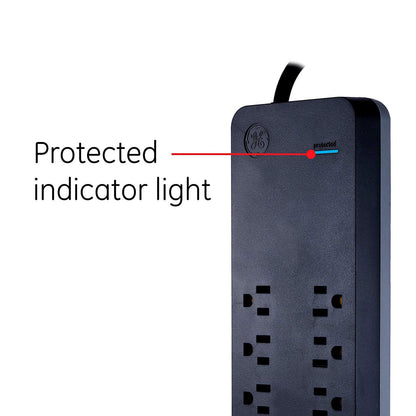 GE UltraPro 10-Outlet 2-USB 4ft. Surge Protector, Black