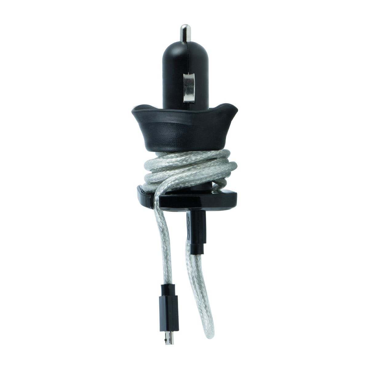 GE 2-USB Wrap-in-Charge Car Charger, Black