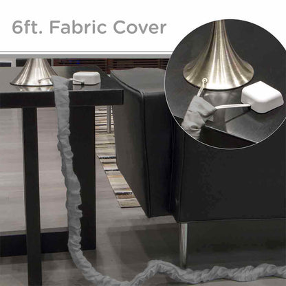 Cordinate 6ft. Fabric Cord Cover, Gray