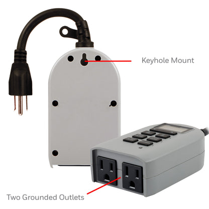 UltraPro Outdoor Plug-In 24-Hour Digital Timer, Gray