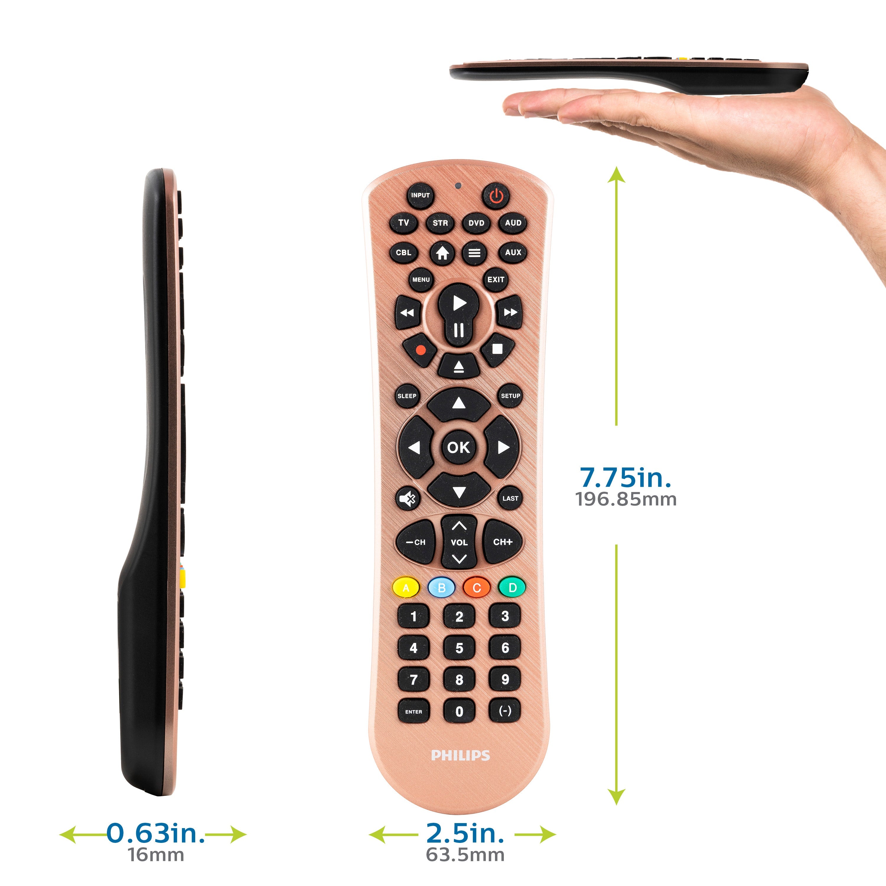 Philips 6-Device Universal Remote, Brushed Rose Gold