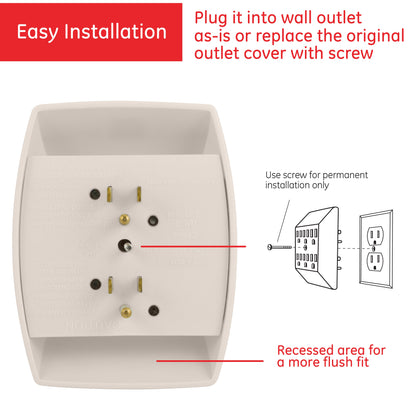 GE 6-Outlet Wall Tap, Light Almond