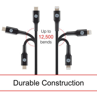 GE 6ft. USB-C to Lightning Charging Cable, Black