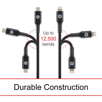 GE 6ft. USB-C to Lightning Charging Cable, Black