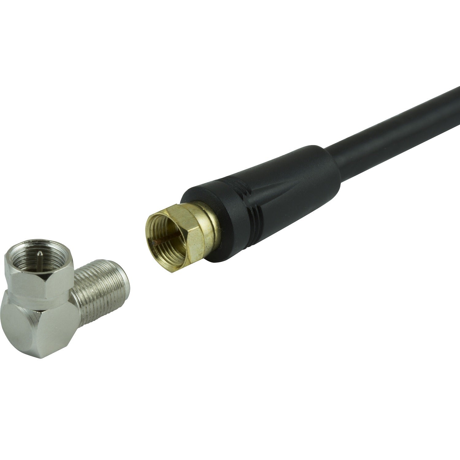 GE Right-Angle F Connector, Silver