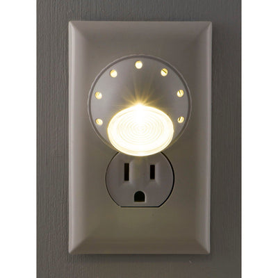 GE Light Sensing Rotating LED Night Light, White