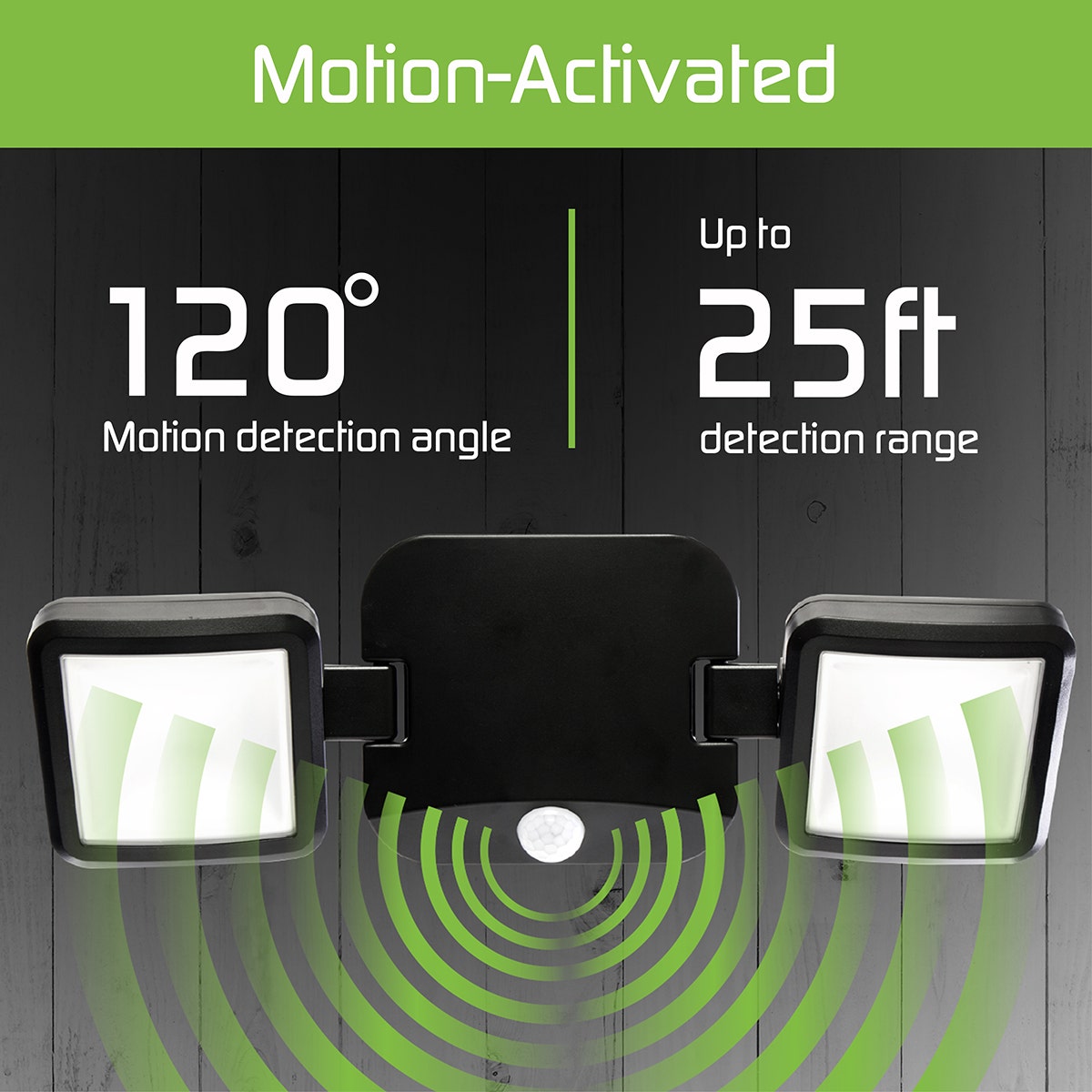 Energizer Outdoor Motion-Sensing LED Dual-Head Security Light, Black