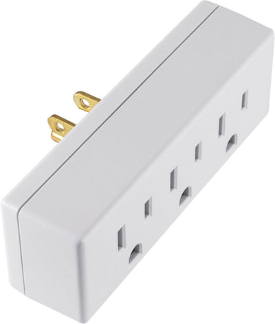 GE 3-Outlet Wall Tap, White