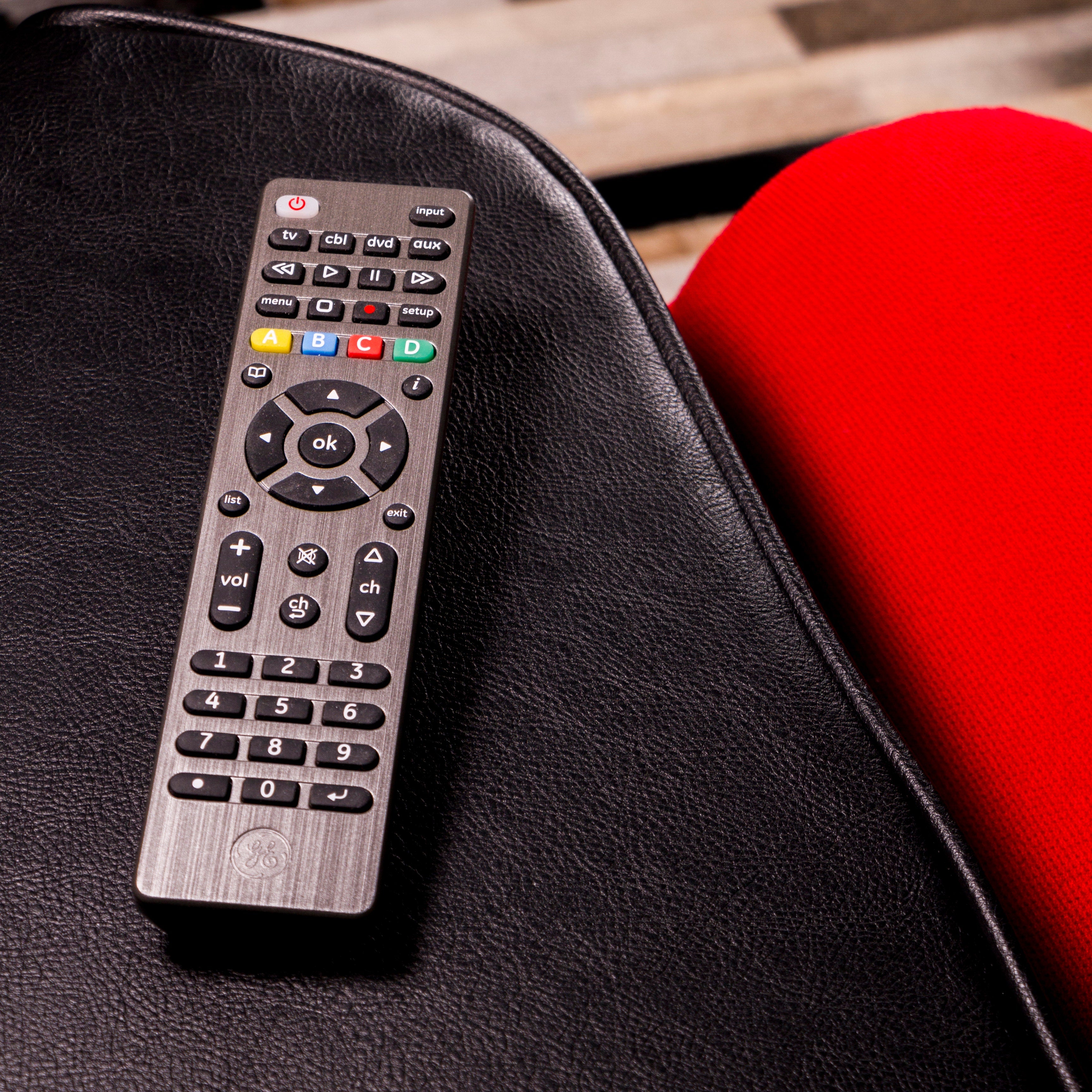GE 4-Device Universal Remote, Brushed Graphite