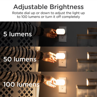 Lights by Night UltraBrite Light Sensing LED Dimmable Mini Night Light, 2 Pack