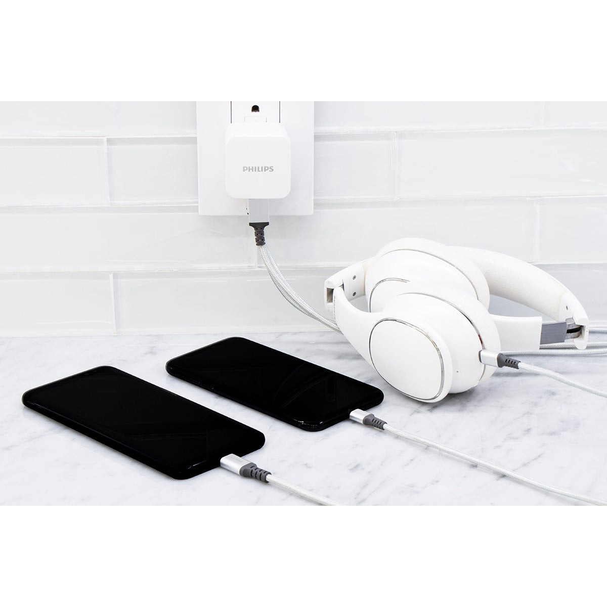 Philips 3-USB Wall Charger, White