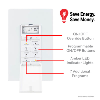 UltraPro Daysmart 7-Day In-Wall Digital Timer