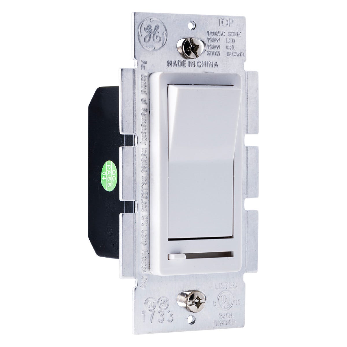 GE Rocker On/Off Dimmer, White