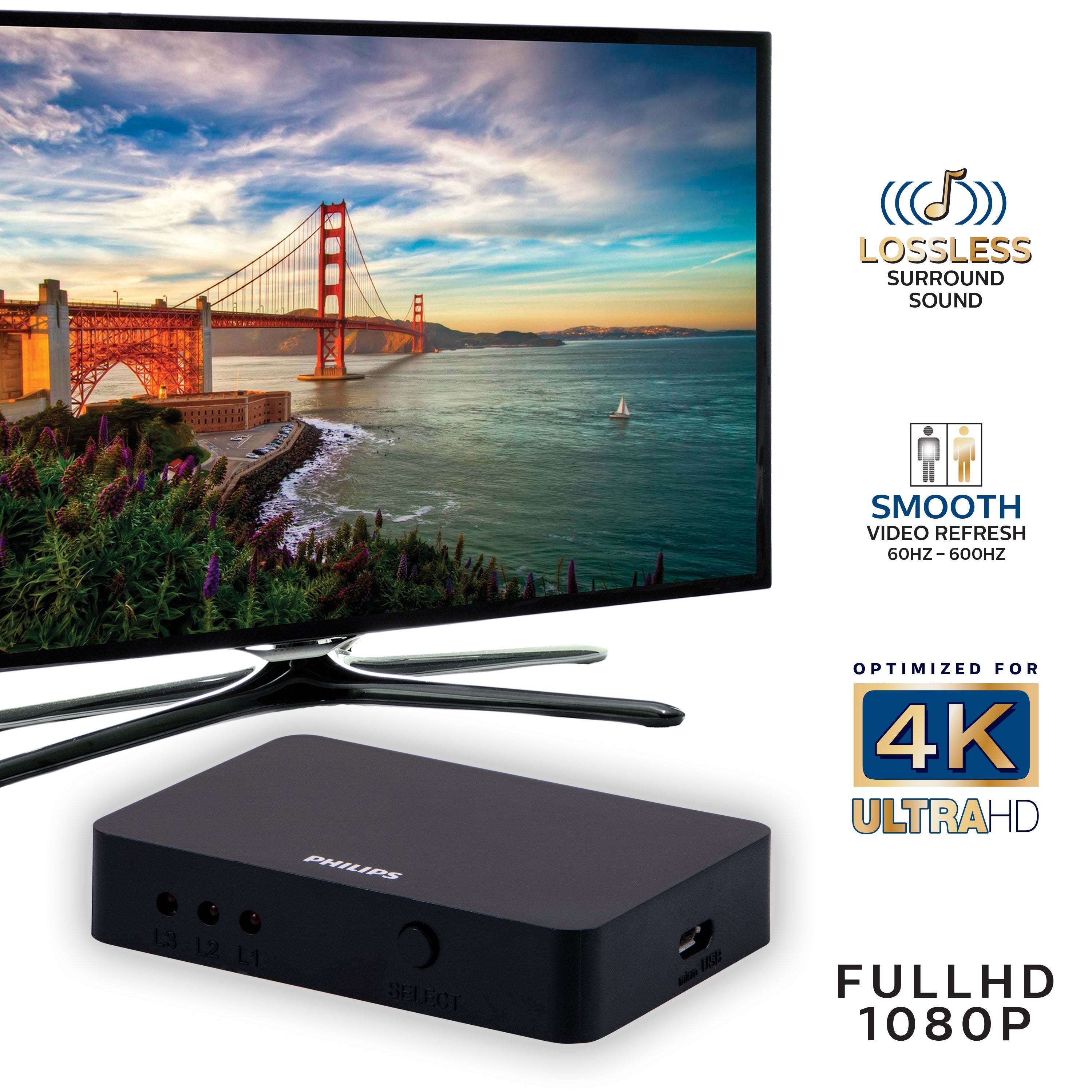 Philips 3-Device HDMI Switch, Black