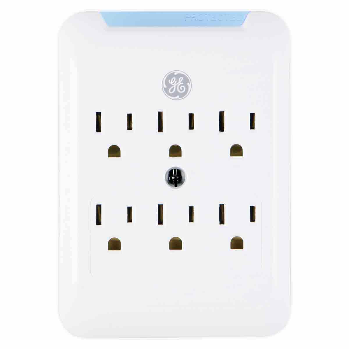 GE 6-Outlet Wall Tap with Surge Protection, White