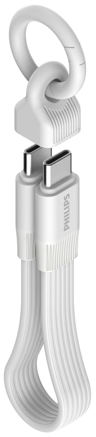 Philips USB-C Keychain Charging Cable, white