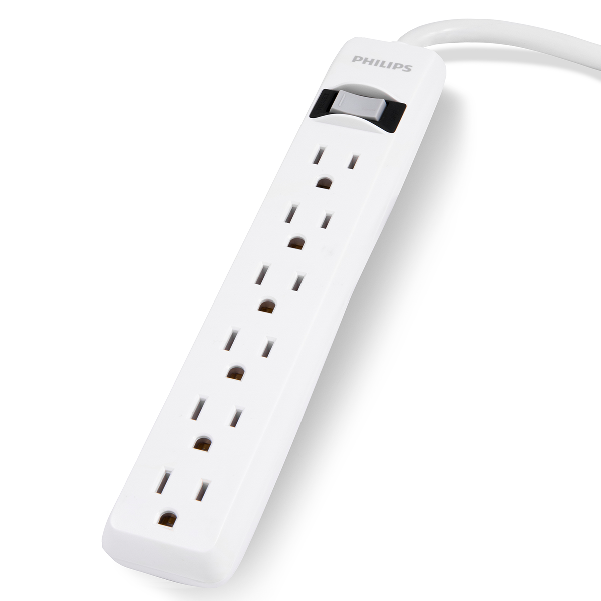 Philips 6-Outlet 2ft. Surge Protector, White